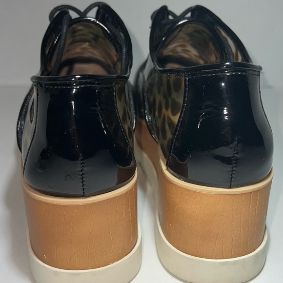 ALDO Y2K Grunge Glam Clear Patent Leopard Print Sassafras Platform Oxfords Sz 8 - Picture 6 of 9
